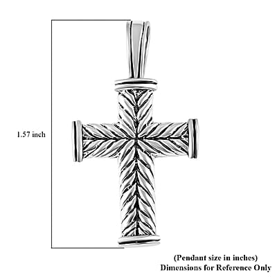 Bali Legacy Cross Pendant without Chain in Sterling Silver 5.90 Grams