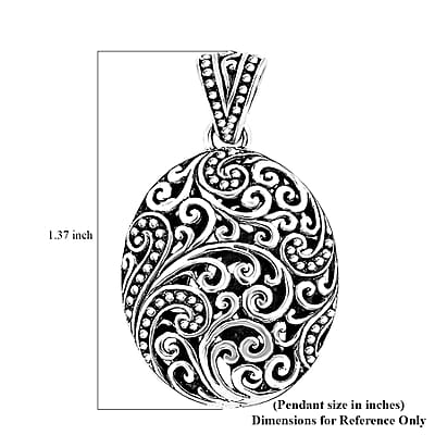 Bali Legacy Filigree Pendant without Chain in Sterling Silver 6 Grams