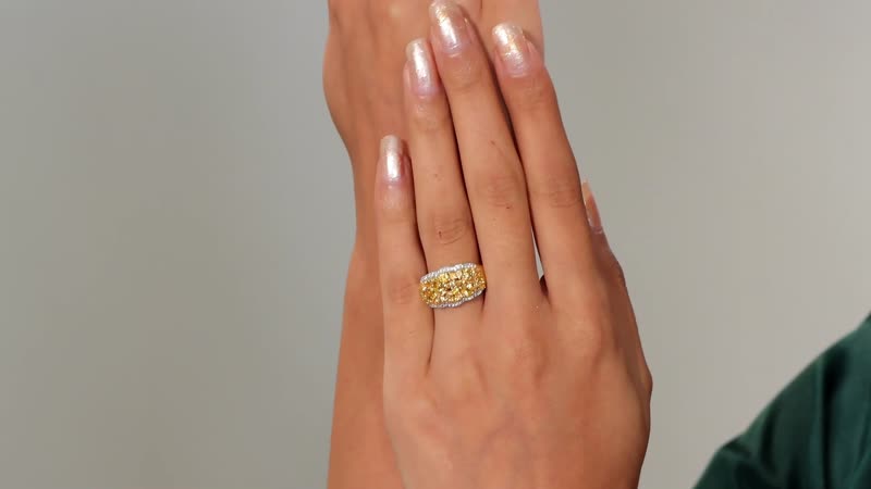Fanta Garnet, White Zircon Universe Ring in 18K Vermeil YG Over Sterling Silver (Size 10.0) (Del. in 10-12 Days) 2.00 ctw
