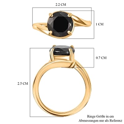 Elite Shungite 1.80 ctw Solitaire Ring in 14K Yellow Gold Over Sterling Silver (Size 11.5)