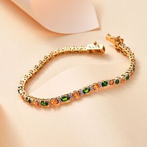 D'Joy Fanta Garnet and Multi Gemstone 6.50 ctw Honey Bee Bracelet in 18K Vermeil Yellow Gold Over Sterling Silver (7.25 In)