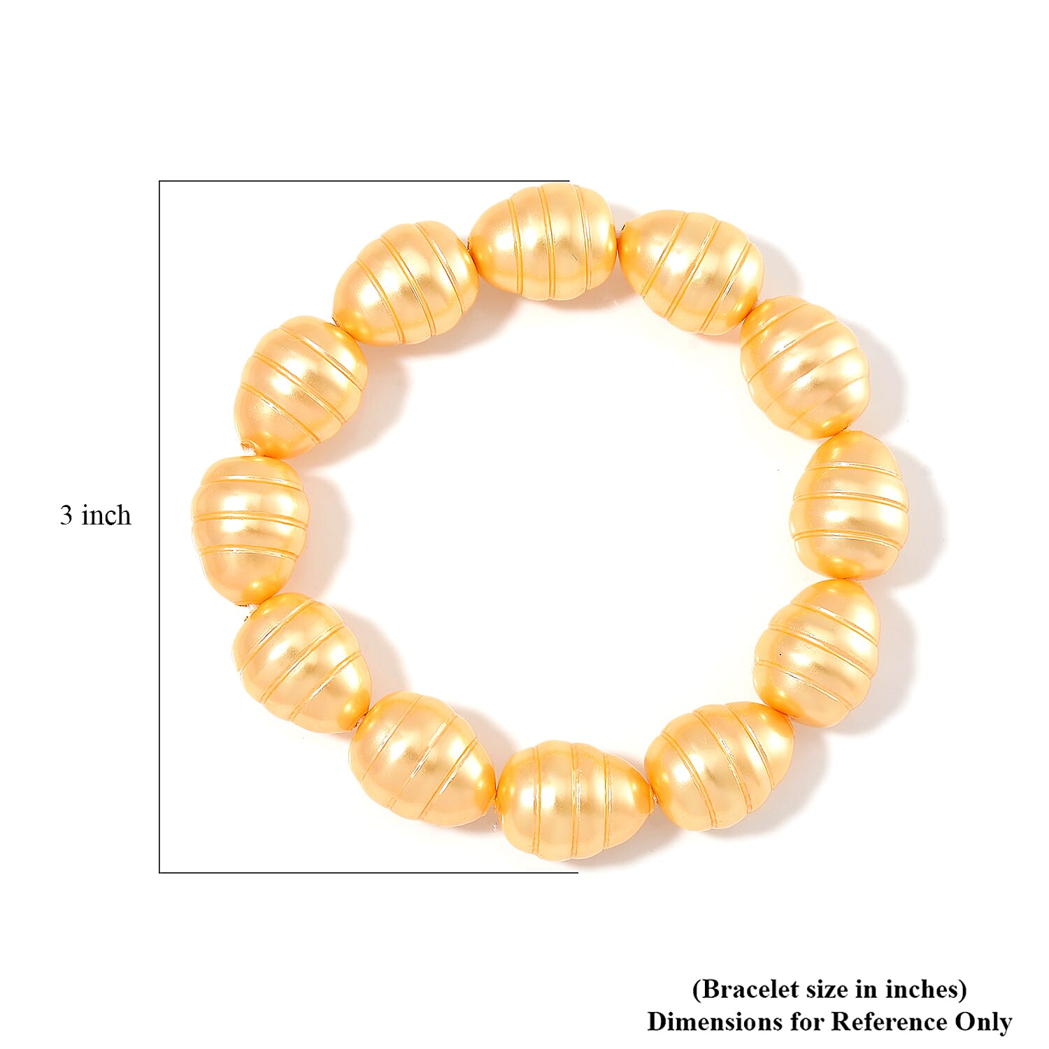 Golden Color Shell Pearl Stretch Bracelet
