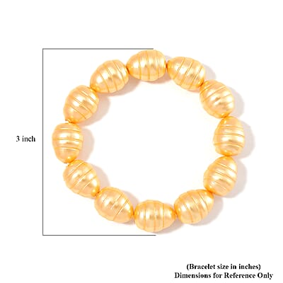 Golden Color Shell Pearl Stretch Bracelet
