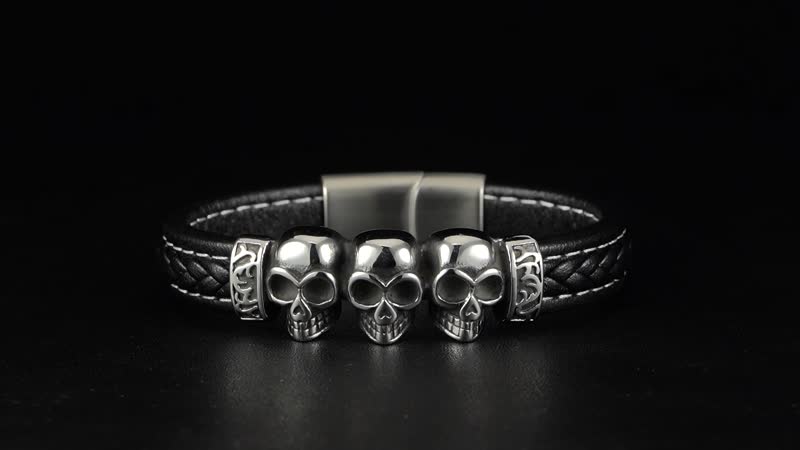 Stainless Steel and Microfiber Leather Bracelet (8.00 In)