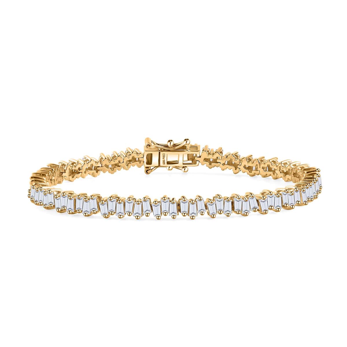 Doorbuster White Zircon 7.50 ctw Arctic Spark Bracelet in 18K Vermeil Yellow Gold Over Sterling Silver (6.50 In) image number 0