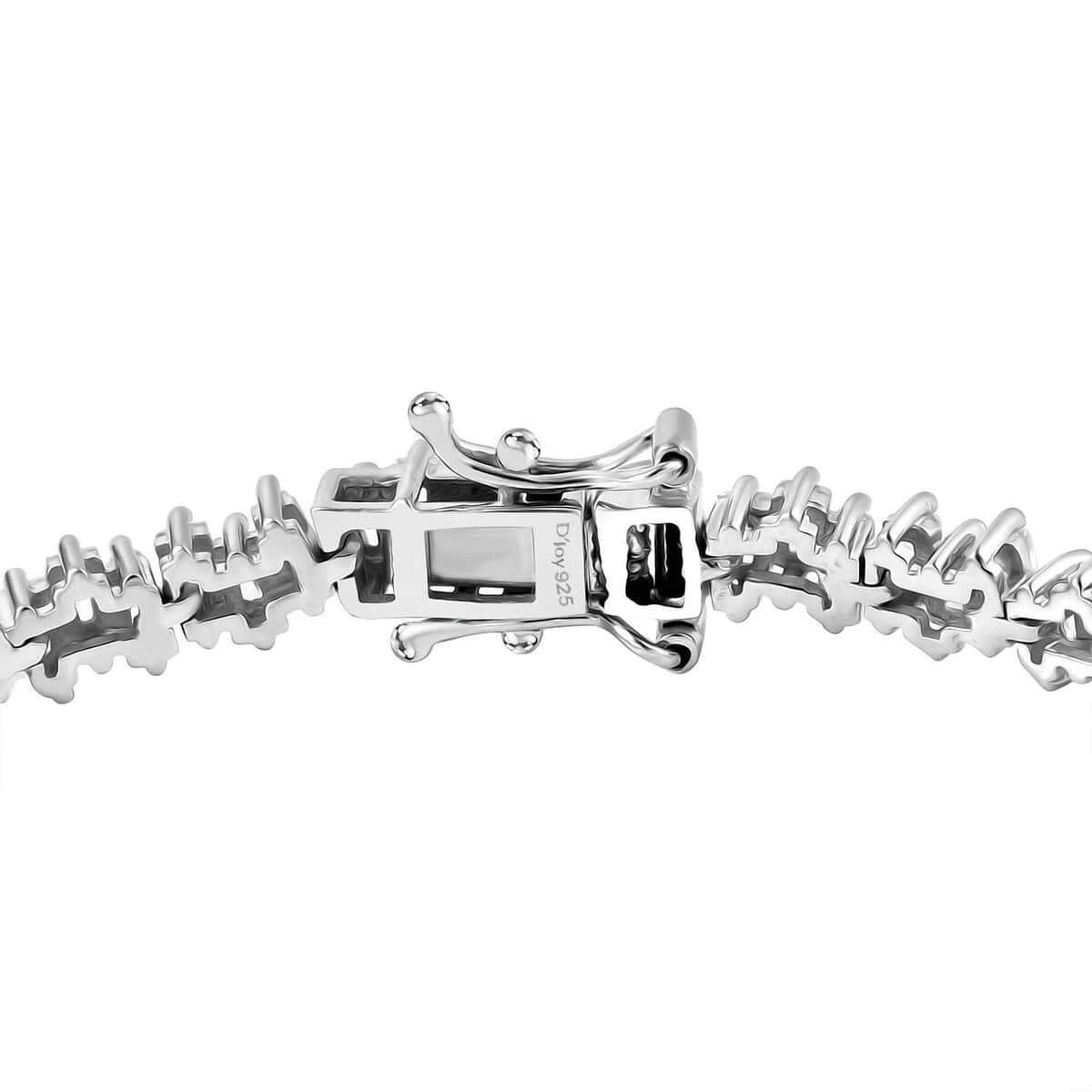 White Zircon 7.50 ctw Arctic Spark Bracelet in Rhodium Over Sterling Si (6.50 In) image number 3