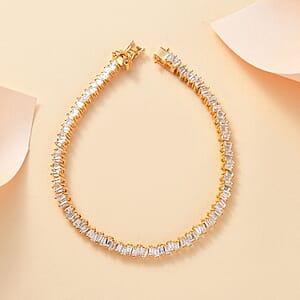 D'Joy White Zircon 8.60 ctw Arctic Spark Bracelet in 18K Vermeil Yellow Gold Over Sterling Silver (7.25 In)