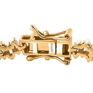 D'Joy White Zircon 8.60 ctw Arctic Spark Bracelet in 18K Vermeil Yellow Gold Over Sterling Silver (7.25 In)