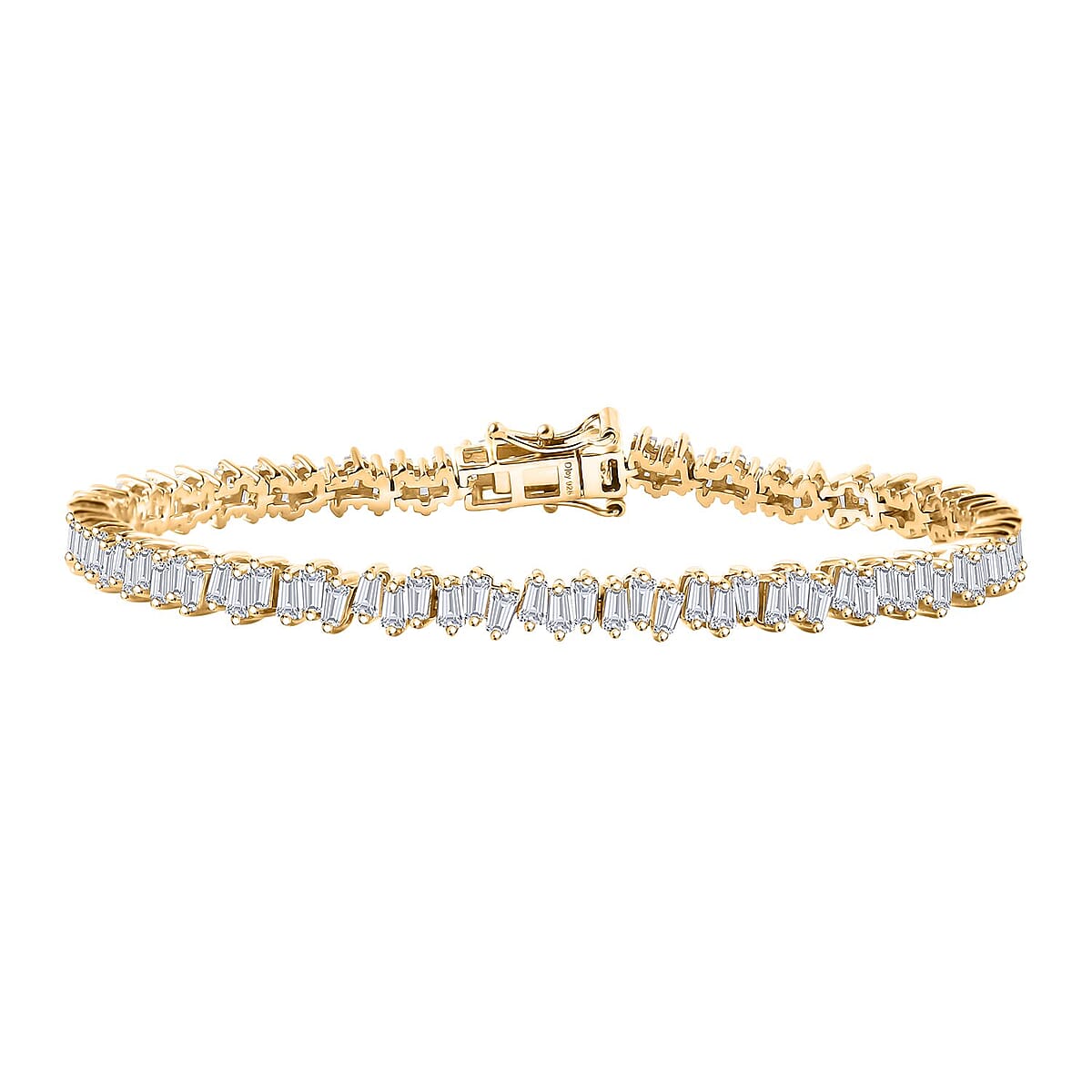 D'Joy White Zircon 9.50 ctw Arctic Spark Bracelet in 18K Vermeil Yellow Gold Over Sterling Silver (8.00 In) image number 0