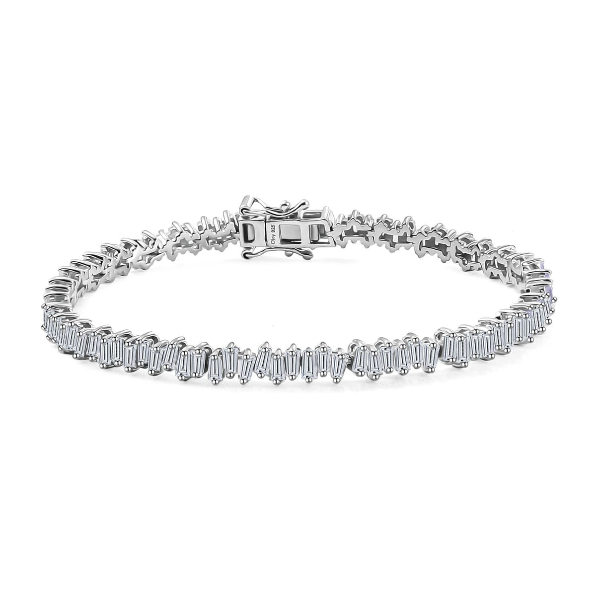 White Zircon 9.50 ctw Arctic Spark Bracelet in Rhodium Over Sterling Silver (8.00 In) 9.50 ctw image number 0