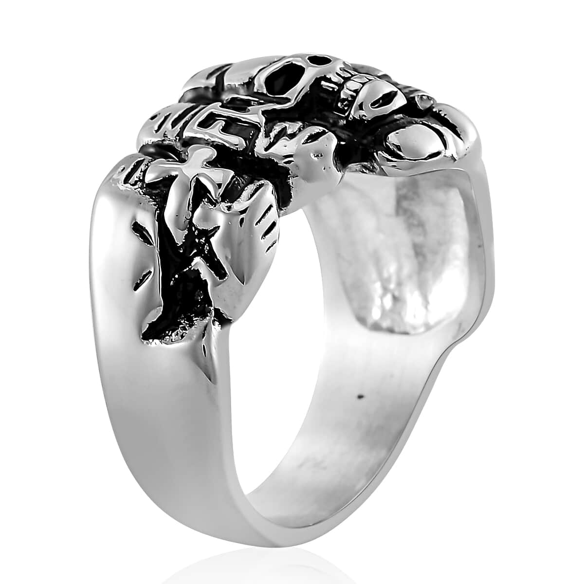 Skull Sentinel Ring in Stainless Steel (Size 10.0) image number 3