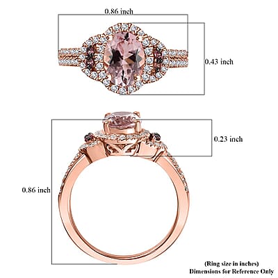 Premium Pink Morganite and Multi Gemstone 1.80 ctw Sunset Rose Ring in 18K Vermeil Rose Gold Over Sterling Silver (Size 10.0)