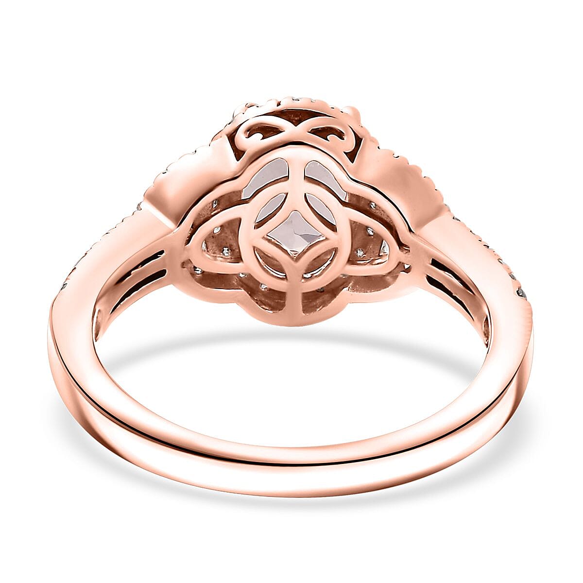D'Joy Premium Pink Morganite and Multi Gemstone 1.80 ctw Sunset Rose Ring in 18K Vermeil Rose Gold Over Sterling Silver (Size 9.0) image number 4