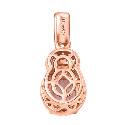 Premium Pink Morganite and Multi Gemstone 1.70 ctw Sunset Rose Pendant in 18K Vermeil Rose Gold Over Sterling Silver