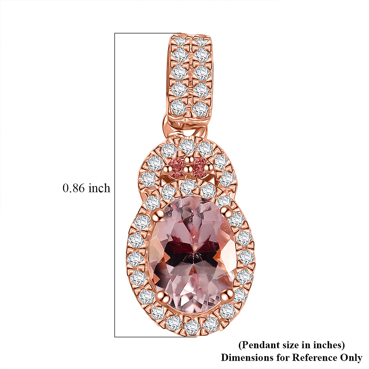Premium Pink Morganite and Multi Gemstone 1.70 ctw Sunset Rose Pendant in 18K Vermeil Rose Gold Over Sterling Silver