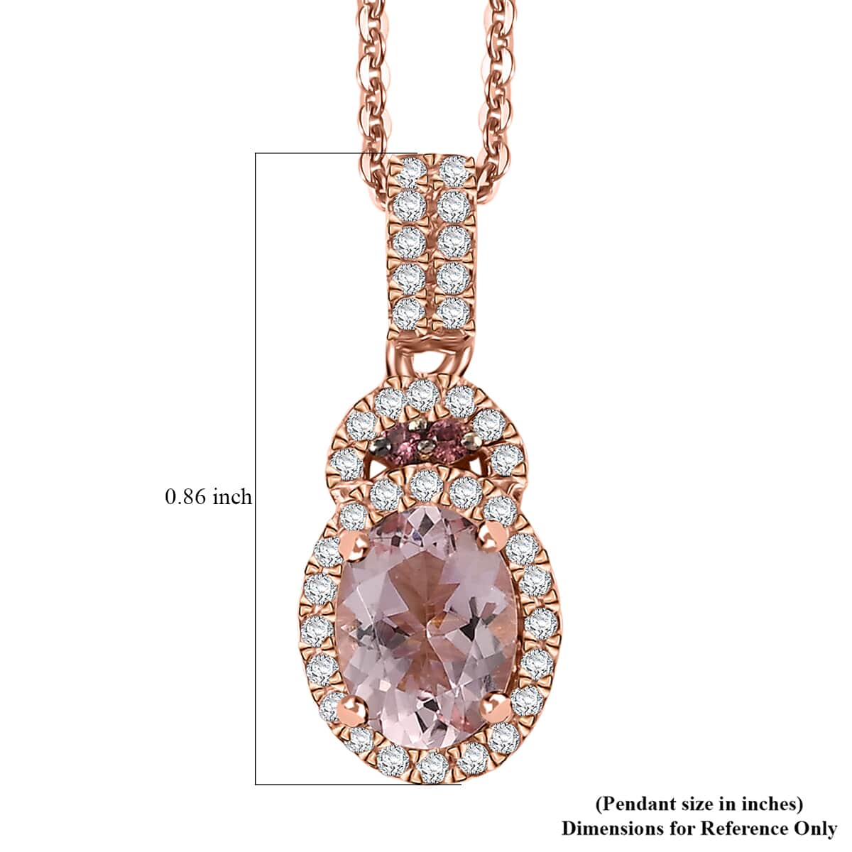 Doorbuster Premium Pink Morganite and Multi Gemstone 1.70 ctw Sunset Rose Pendant in 18K Vermeil Rose Gold Over Sterling Silver image number 6