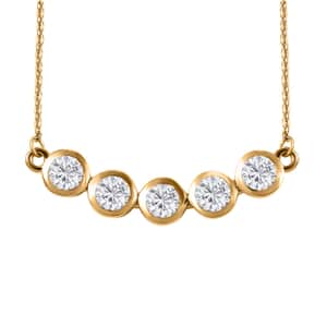 Moissanite Necklace 18 Inches in 18K Vermeil Yellow Gold Over Sterling Silver