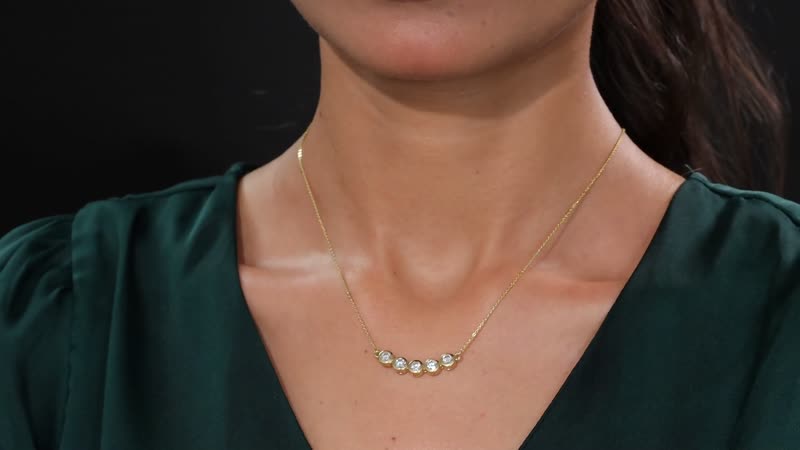 Moissanite Necklace 18 Inches in 18K Vermeil Yellow Gold Over Sterling Silver