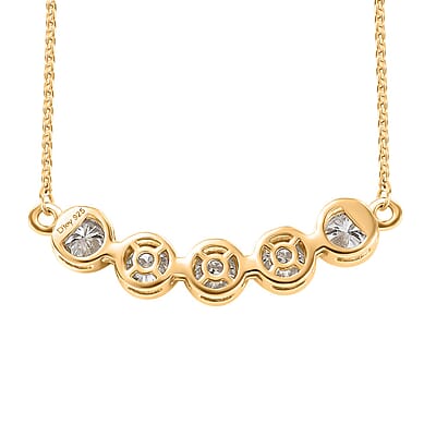 Moissanite Necklace 18 Inches in 18K Vermeil Yellow Gold Over Sterling Silver