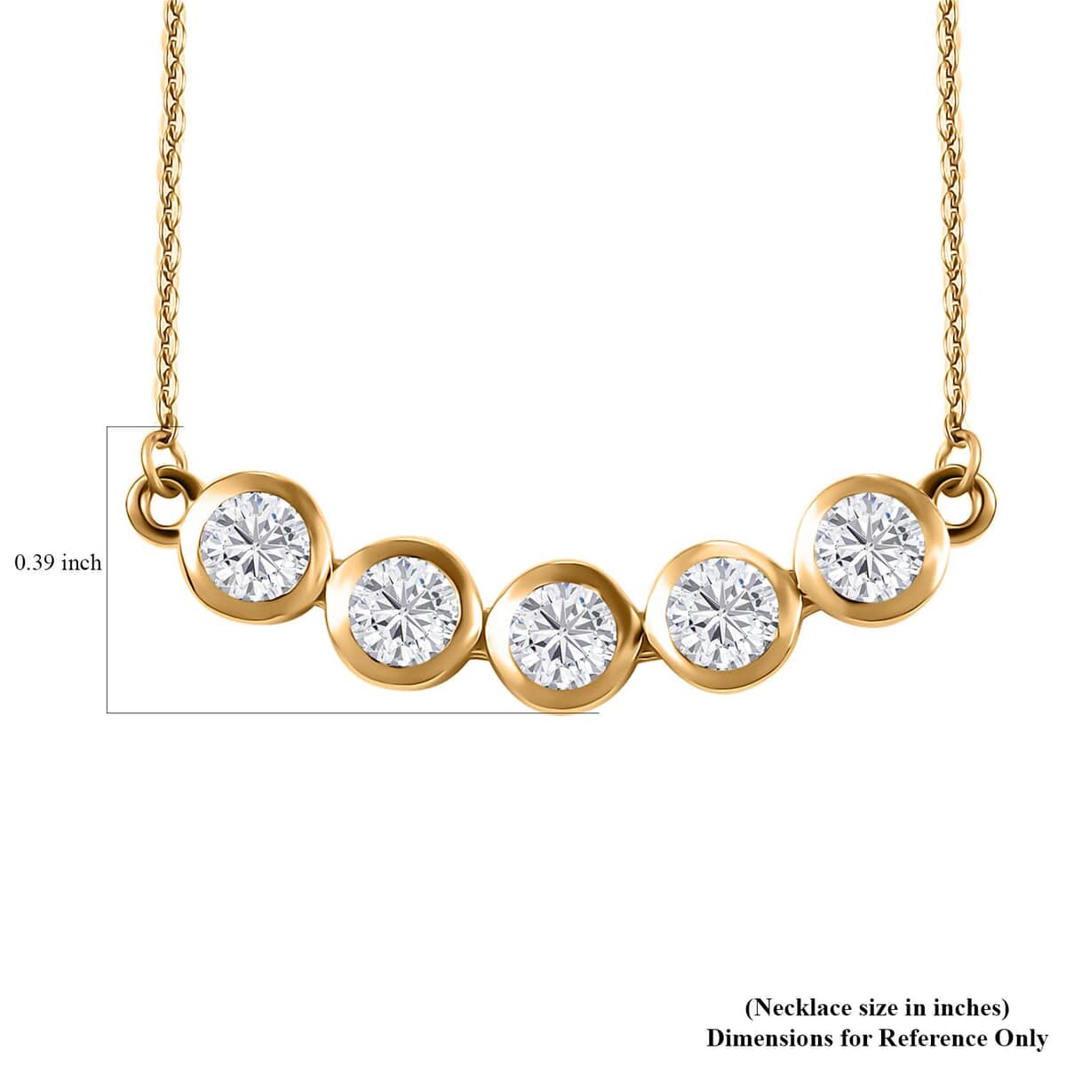 Moissanite Necklace 18 Inches in 18K Vermeil Yellow Gold Over Sterling Silver image number 6