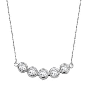 Moissanite 1.40 ctw Necklace in Rhodium Over Sterling Silver 18 Inches