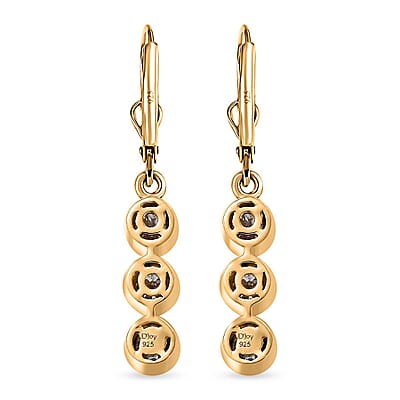 Moissanite 1.75 ctw Lever Back Earrings in 18K Vermeil YG Over Sterling Silver
