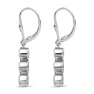 D'Joy Moissanite 1.75 ctw Lever Back Earrings in rhodium Sterling Silver