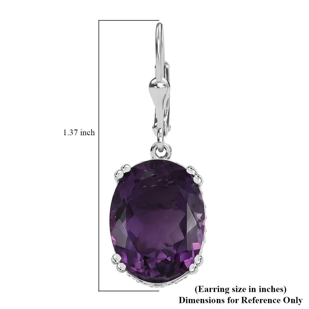 Doorbuster African Amethyst and White Zircon 26.00 ctw Earrings in Rhodium Over Sterling Silver image number 4