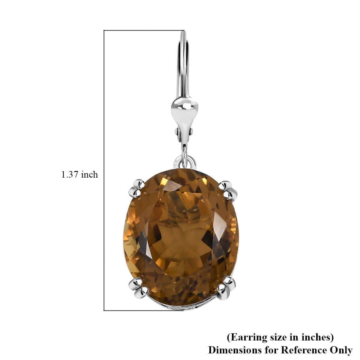 Doorbuster Brazilian Citrine and White Zircon 29.30 ctw Majesty Earrings in Rhodium Over Sterling Silver image number 4