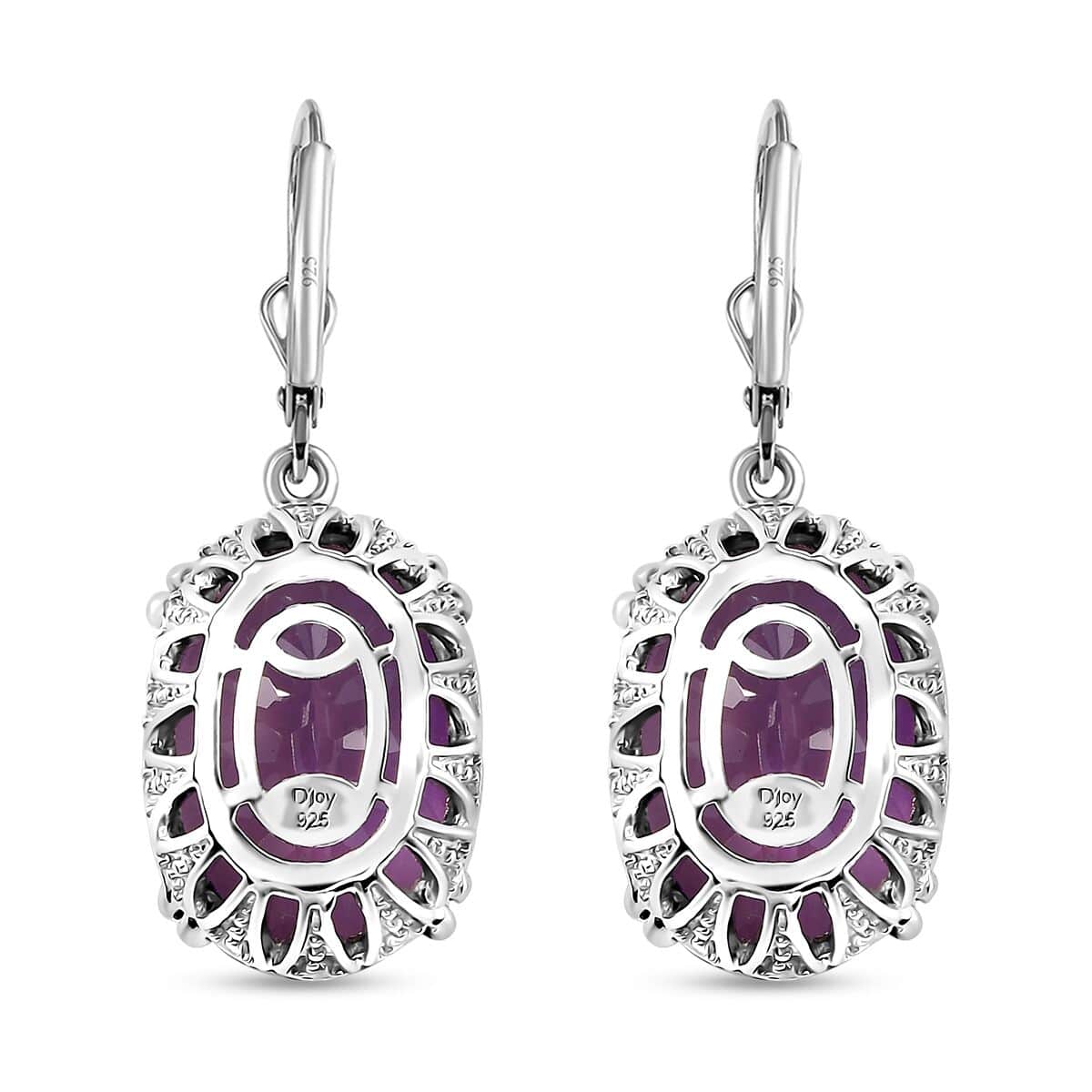 Rose De France Amethyst and White Zircon 25.80 ctw Majesty Earrings in Rhodium Over Sterling Silver image number 3