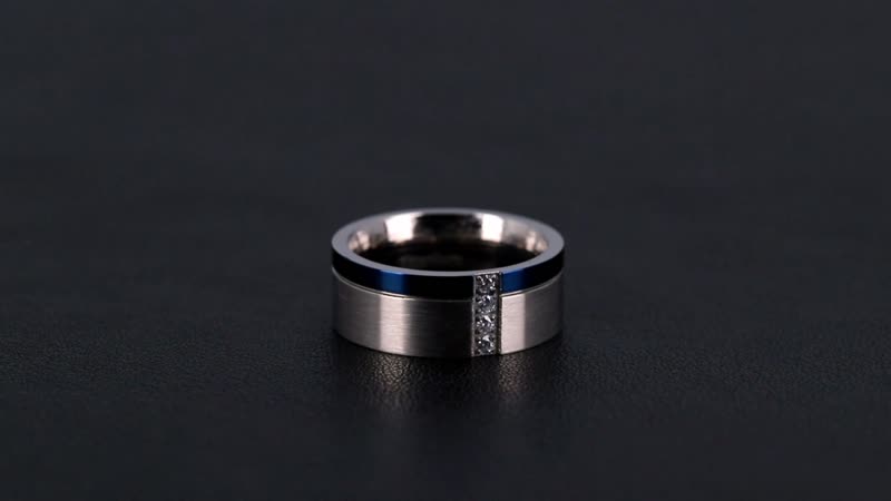 Simulated Diamond Ring in Natural Tungsten Carbide (Size 10.0)