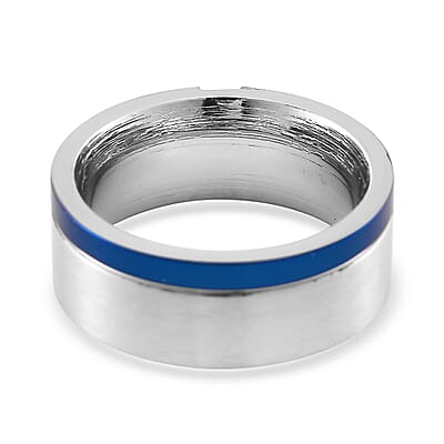 Simulated Diamond Ring in Natural Titanium (Size 10.0)