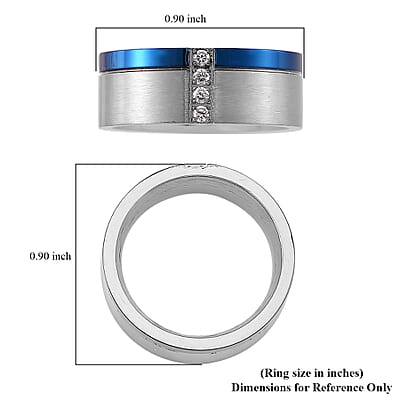 Simulated Diamond Ring in Natural Titanium (Size 10.0)