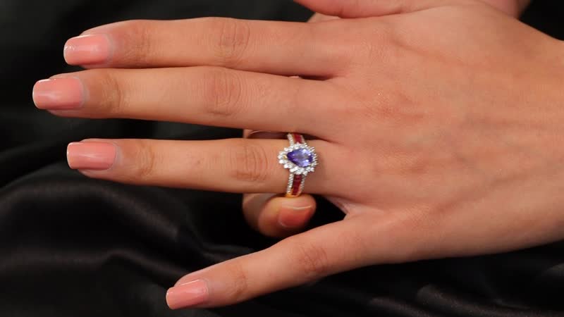 Tanzanite, Multi Gemstone Ring in 18K Vermeil YG Over Sterling Silver (Size 7.0) 1.90 ctw