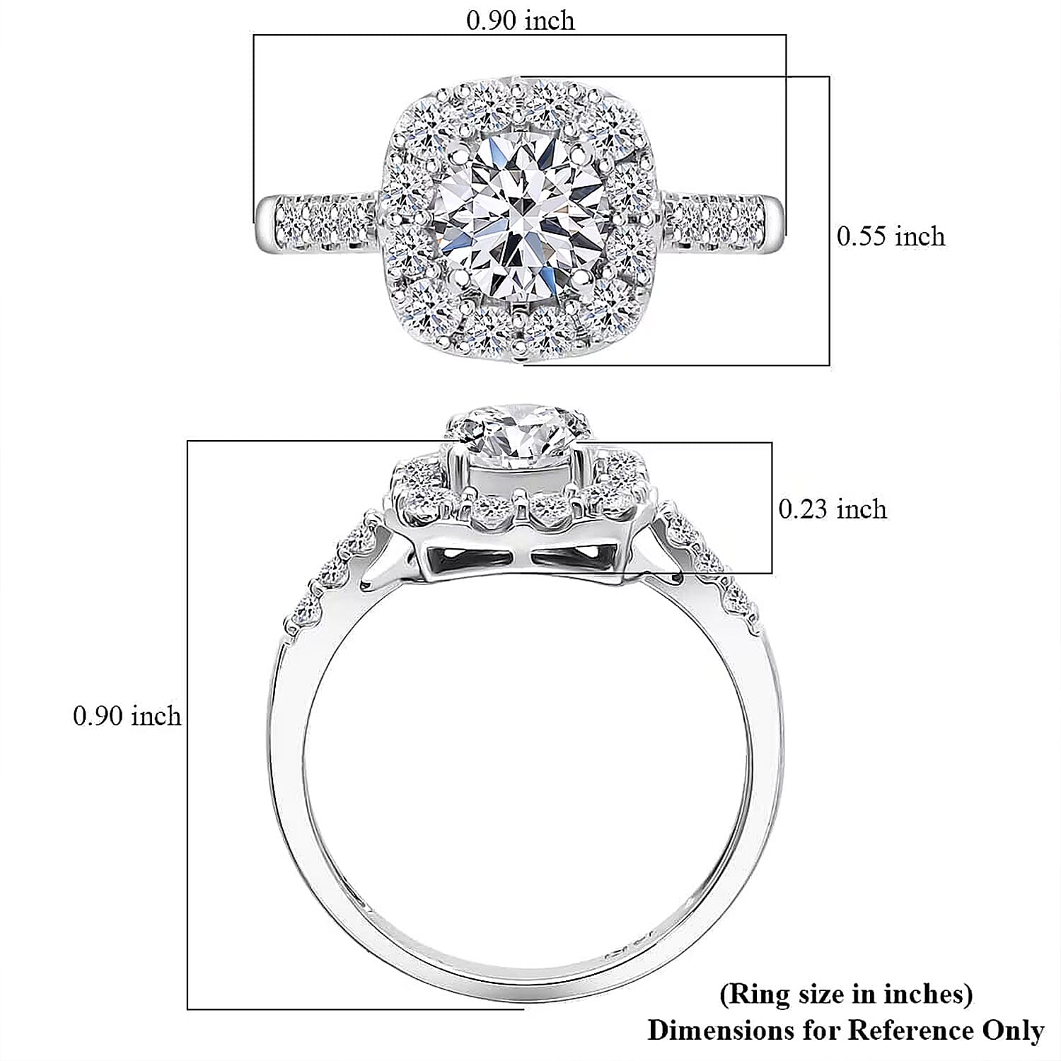 Luxuriant Lab Grown Diamond E-F VS 2.00 ctw Ring in 14K White Gold (Size 10.0) 4.25 Grams