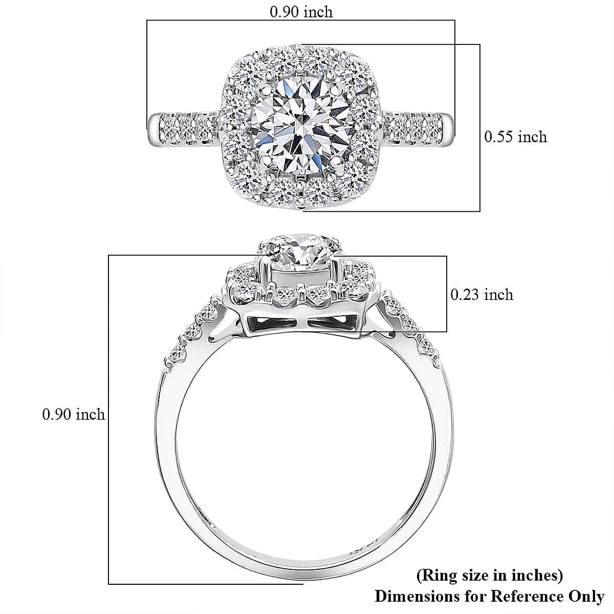 Luxuriant Lab Grown Diamond E-F VS 2.00 ctw Ring in 14K White Gold (Size 5.0) 4.25 Grams image number 6