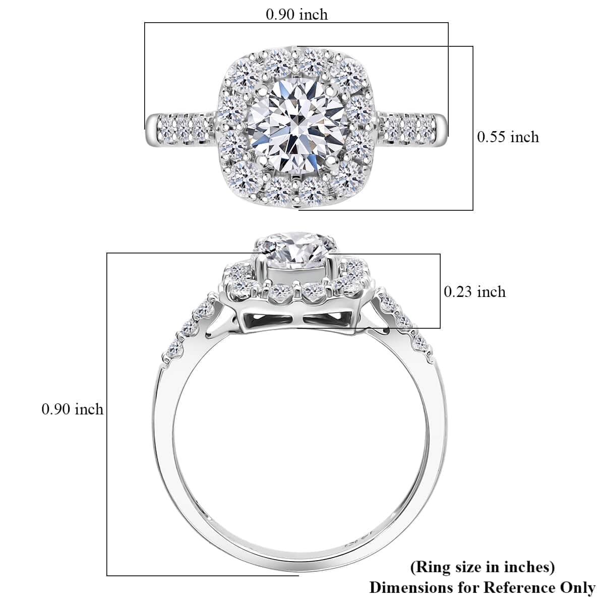 Luxuriant Lab Grown Diamond E-F VS 2.00 ctw Ring in 14K White Gold (Size 7.0) 4.25 Grams image number 5