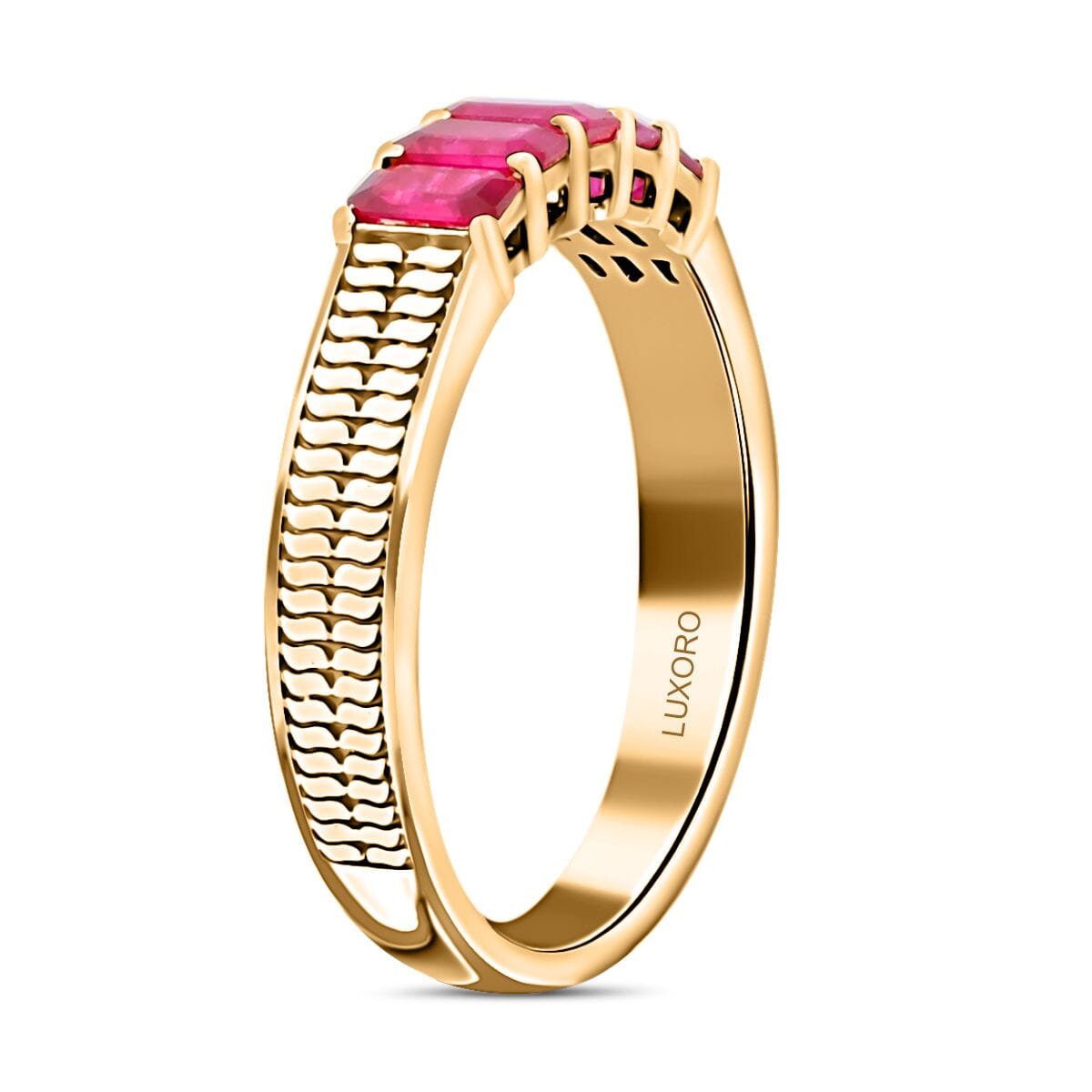 Certified & Appraised Luxoro AAA Mozambique Ruby 1.45 ctw Ring in 14K Yellow Gold (Size 12.0) 4.90 Grams image number 3