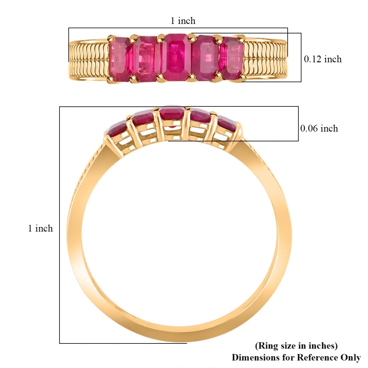 Certified & Appraised Luxoro AAA Mozambique Ruby 1.45 ctw Ring in 14K Yellow Gold (Size 12.0) 4.90 Grams image number 5