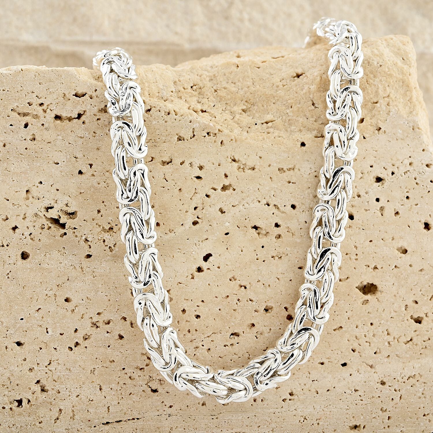 Byzantine Chain Necklace in Sterling Silver 22.80 Grams 20 Inches