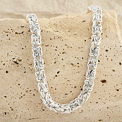 Byzantine Chain Necklace in Sterling Silver 22.80 Grams 20 Inches