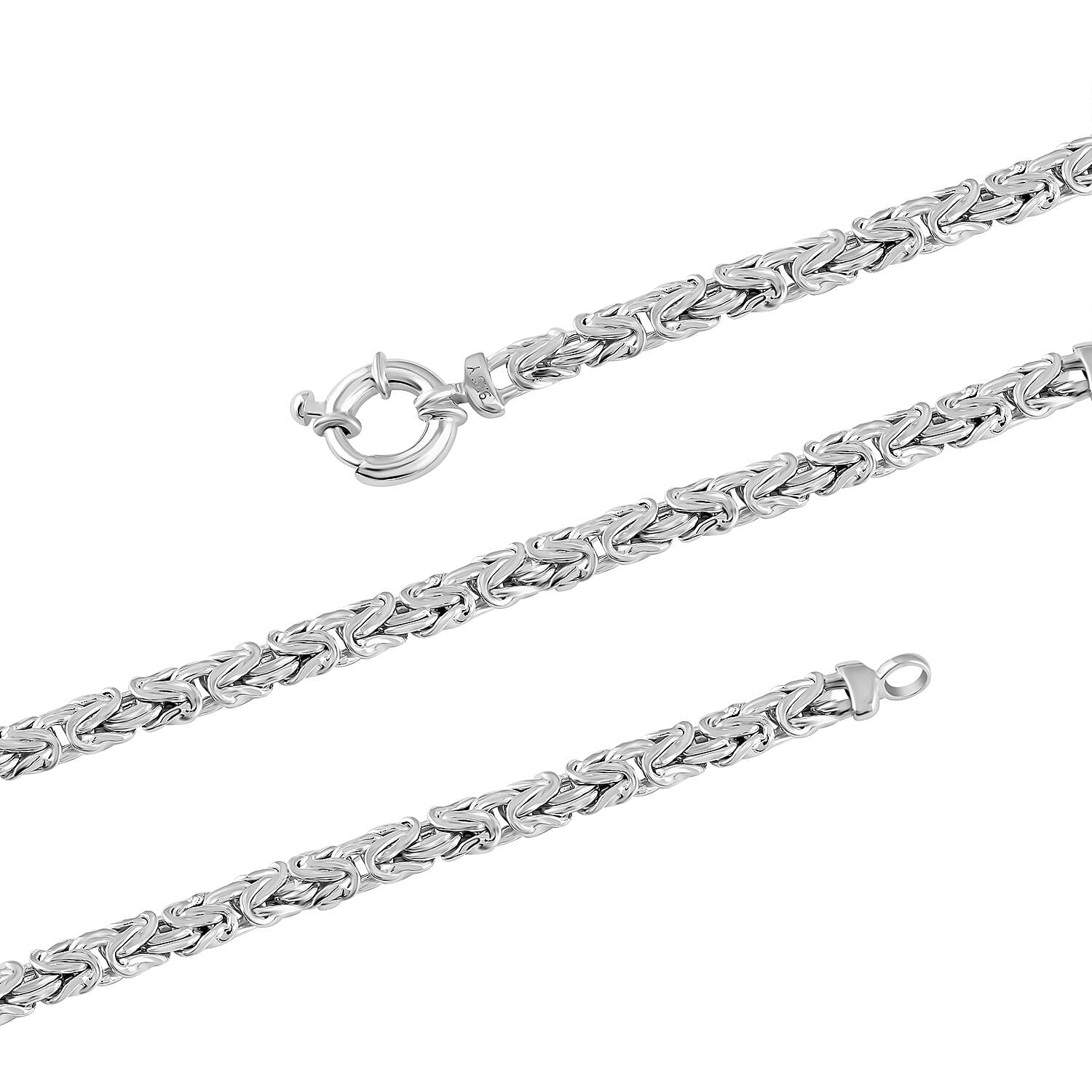 Byzantine Chain Necklace in Sterling Silver 22.80 Grams 20 Inches