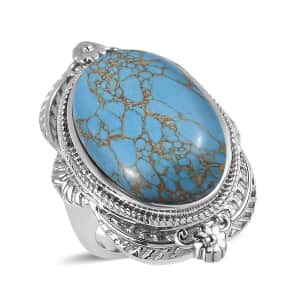 Mojave Blue Turquoise 20.50 ctw Ring in Stainless Steel (Size 10.0)