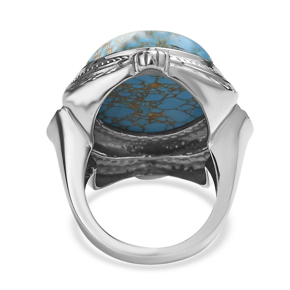 Mojave Blue Turquoise 20.50 ctw Ring in Stainless Steel (Size 10.0) image number 4