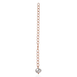 Freshwater Pearl Extender Chain in 18K Vermeil Rose Gold Over Sterling Silver