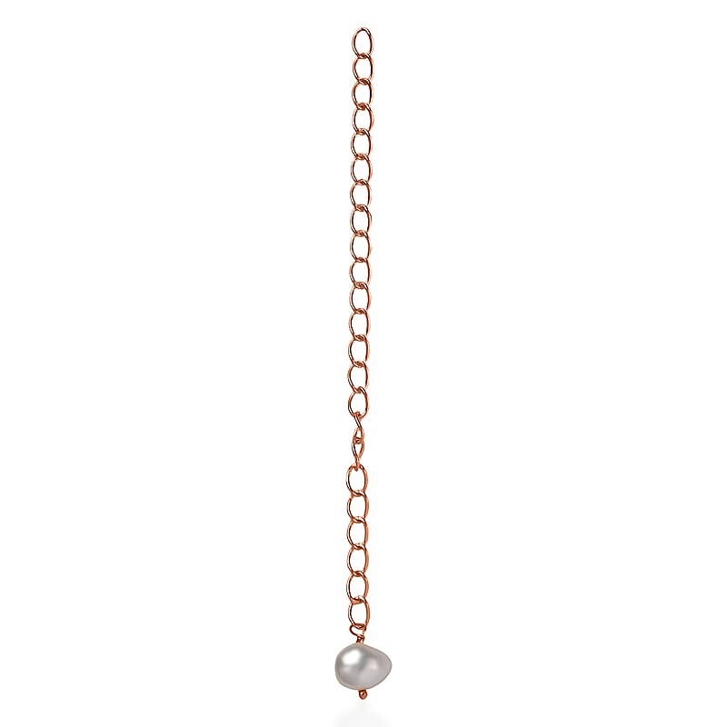 Freshwater Pearl Extender Chain in 18K Vermeil Rose Gold Over Sterling Silver