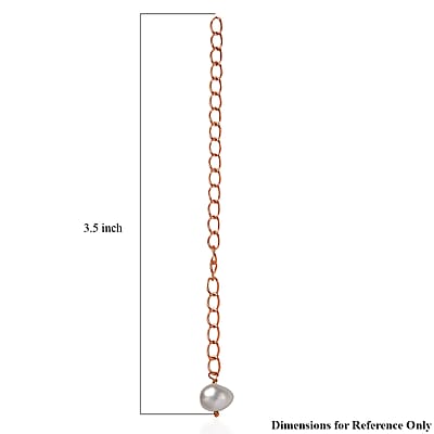 Freshwater Pearl Extender Chain in 18K Vermeil Rose Gold Over Sterling Silver