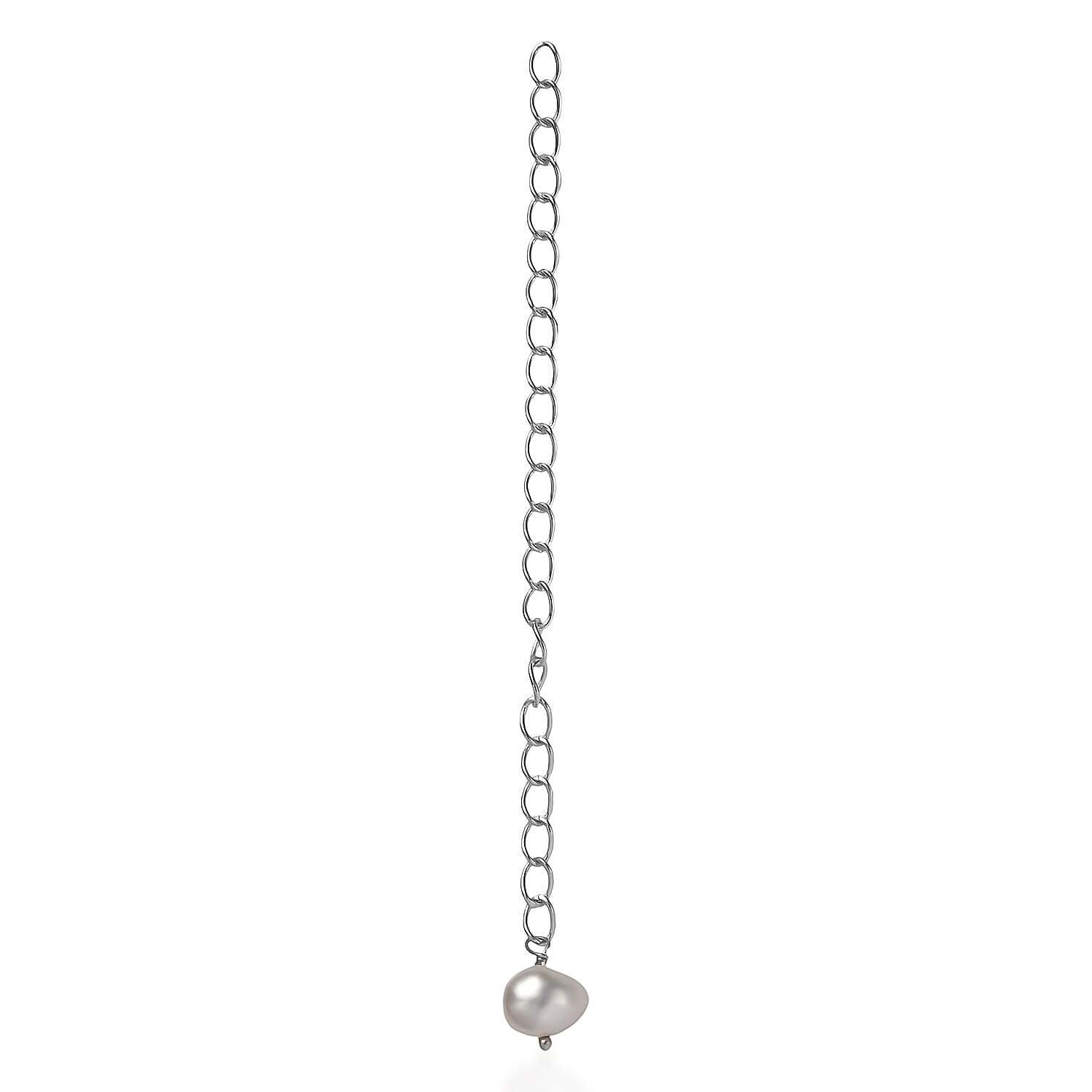 Freshwater Pearl Extender Chain in Platinum Over Sterling Silver
