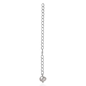 Freshwater Pearl Extender Chain in Platinum Over Sterling Silver
