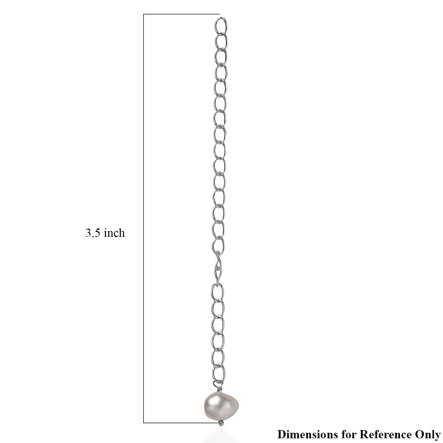 Freshwater Pearl Extender Chain in Platinum Over Sterling Silver